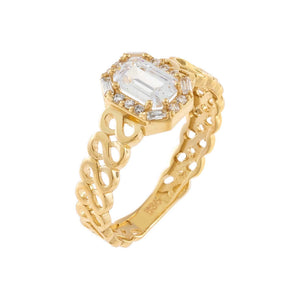14K Gold / 7 CZ Mini Baguette Ring 14K - Adina Eden's Jewels