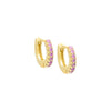 Sapphire Pink / 10 MM Pavé Colored Mini Huggie Earring - Adina Eden's Jewels