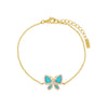 Turquoise Pavé Gemstone Butterfly Bracelet - Adina Eden's Jewels