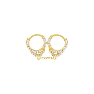  Pavé Handcuff Huggie Earring - Adina Eden's Jewels
