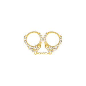  Pavé Handcuff Huggie Earring - Adina Eden's Jewels