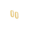 Gold / 17MM Pavé Oval Huggie Earring - Adina Eden's Jewels