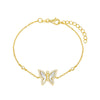 Gold Pave Outline Butterfly Bezel Bracelet - Adina Eden's Jewels