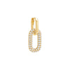 Gold / Single Pavé Oval Shaped Drop Huggie Earring - Adina Eden's Jewels