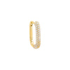 Gold / Single Rounded Pavé Oval Huggie Earring - Adina Eden's Jewels