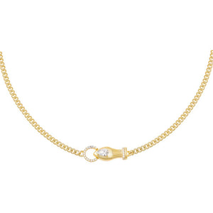 Gold Pavé Snake Interlocked Chain Choker - Adina Eden's Jewels