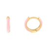 Sapphire Pink Enamel Huggie Earring - Adina Eden's Jewels