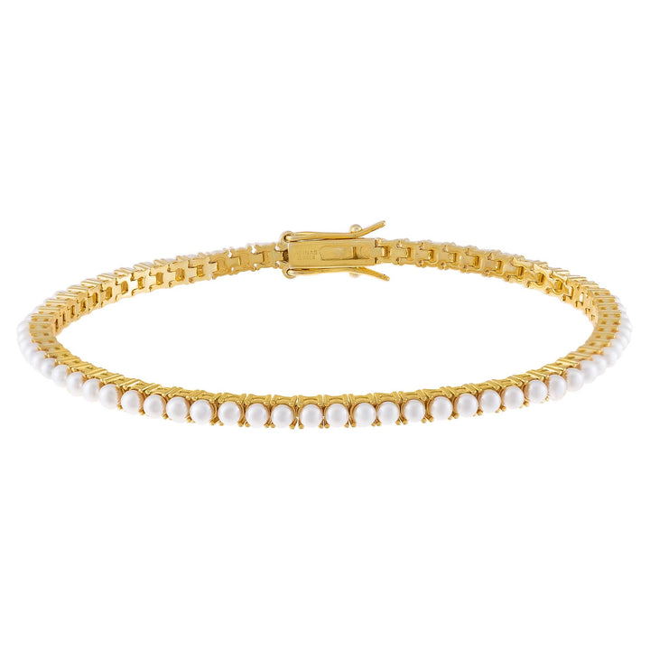 Pearl White Pearl Tennis Anklet - Adina Eden's Jewels