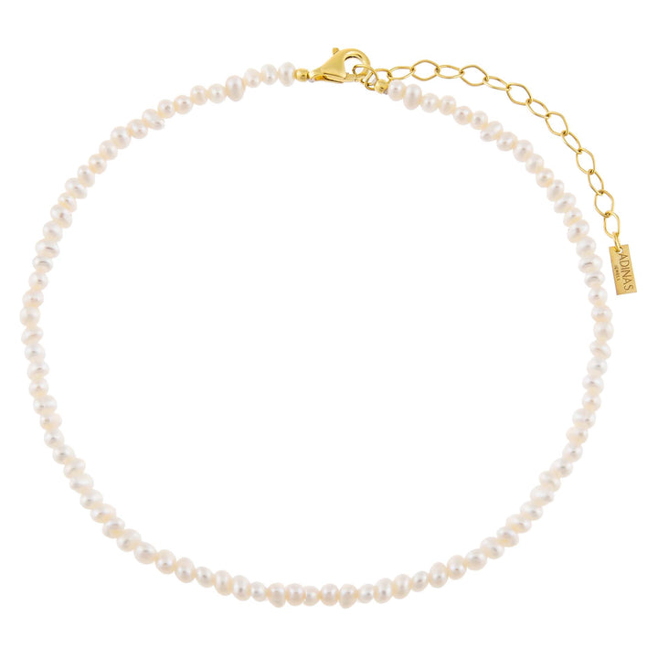 Pearl White Tiny Pearl Anklet - Adina Eden's Jewels