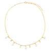  CZ Bezel X Pearl Link Necklace - Adina Eden's Jewels