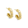 Pearl White Scattered Pearl & CZ Hollow Hoop Earring - Adina Eden's Jewels