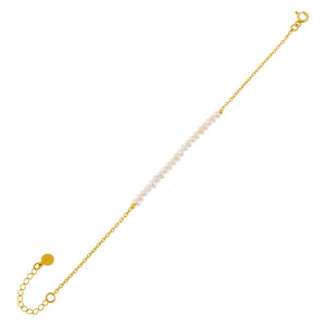 Pearl White Freshwater Pearl Chain Bracelet - Adina Eden's Jewels