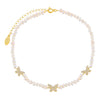 Pearl White CZ Butterfly Pearl Anklet - Adina Eden's Jewels