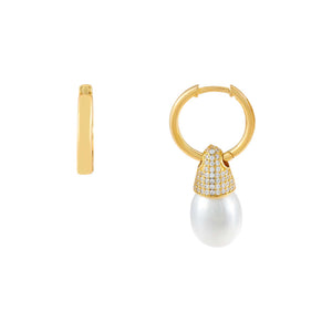 Pearl White Pearl Spike Huggie Earring - Adina Eden's Jewels