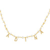 Pearl White CZ Block Name Pearl Necklace - Adina Eden's Jewels