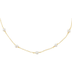 Pearl White Pearl Chain Choker - Adina Eden's Jewels