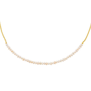 Pearl White Freshwater Pearl Chain Necklace - Adina Eden's Jewels