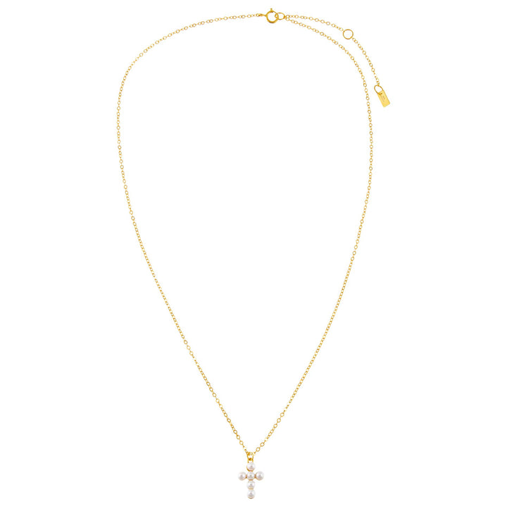  Pearl Cross Necklace - Adina Eden's Jewels