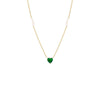 Emerald Green CZ Colored Heart X Pearl Cluster Necklace - Adina Eden's Jewels