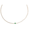 Emerald Green Colored Heart Pearl X Tennis Choker - Adina Eden's Jewels
