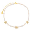 Pearl White CZ Rose Pearl Anklet - Adina Eden's Jewels