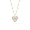 Gold Pave Outlined Heart Stone Necklace - Adina Eden's Jewels