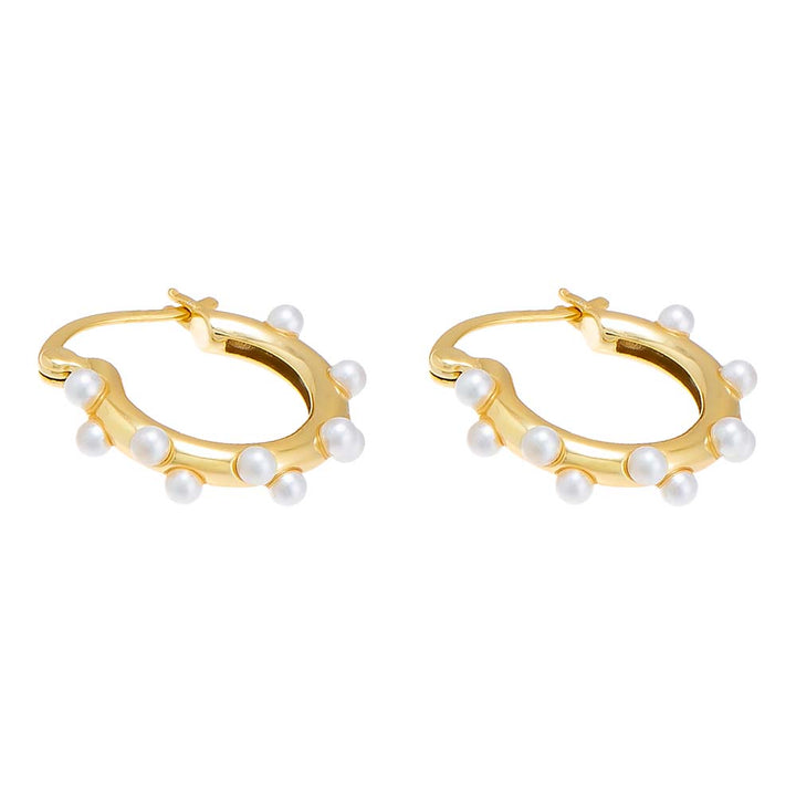  Thin Scattered Pearl Hoop Earring - Adina Eden's Jewels