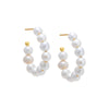 Pearl White / Pair Large Multi Pearl Open Hoop Earring - Adina Eden's Jewels