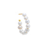 Pearl White / Single Large Multi Pearl Open Hoop Earring - Adina Eden's Jewels