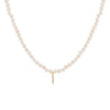 Pearl White / I CZ Initial Pearl Necklace - Adina Eden's Jewels