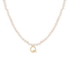 Pearl White / Q CZ Initial Pearl Necklace - Adina Eden's Jewels