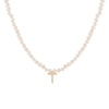 Pearl White / T CZ Initial Pearl Necklace - Adina Eden's Jewels