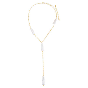  Baroque Pearl Link Lariat - Adina Eden's Jewels