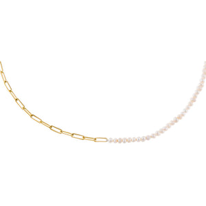 Pearl White Pearl X Link Necklace - Adina Eden's Jewels