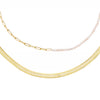 Gold Pearl X Herringbone Necklace Combo Set - Adina Eden's Jewels