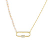 Pearl White Pearl Link Toggle Necklace - Adina Eden's Jewels