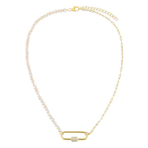  Pearl Link Toggle Necklace - Adina Eden's Jewels