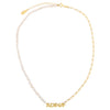  Pearl X Link Mini Nameplate Necklace - Adina Eden's Jewels