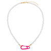  Neon Paperclip Pearl Necklace - Adina Eden's Jewels