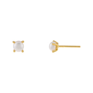 Pearl White Tiny Pearl Stud Earring - Adina Eden's Jewels