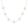 Pearl White Floating Pearl Chain Necklace - Adina Eden's Jewels