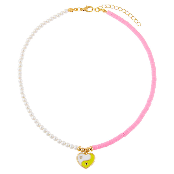  Yin & Yang Heart Beaded Necklace - Adina Eden's Jewels