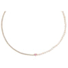 Sapphire Pink Colored Heart Pearl X Tennis Choker - Adina Eden's Jewels