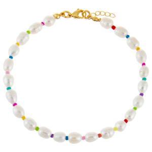 Multi-Color Multi Color Pearl Anklet - Adina Eden's Jewels