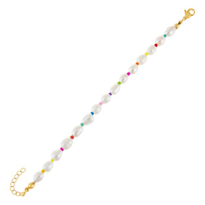 Multi-Color Multi Color Pearl Bracelet - Adina Eden's Jewels