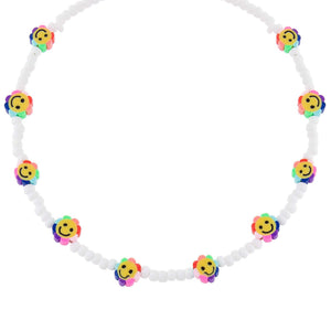 Multi-Color Rainbow Flower Beaded Necklace - Adina Eden's Jewels