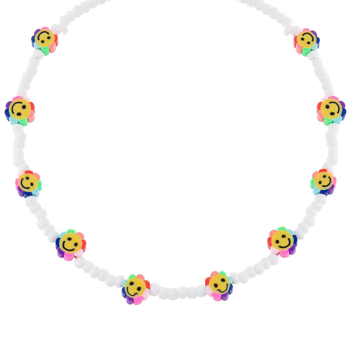 Multi-Color Rainbow Flower Beaded Necklace - Adina Eden's Jewels