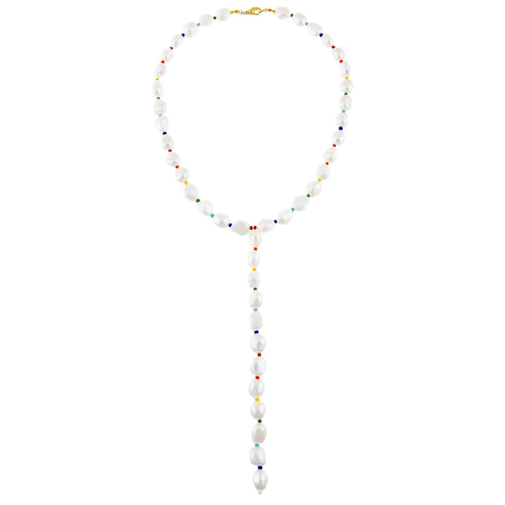  Multi Color Pearl Lariat - Adina Eden's Jewels