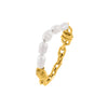 Gold / 6 Pearl Chain Ring - Adina Eden's Jewels