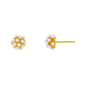 Pearl White Pearl Ball Stud Earring - Adina Eden's Jewels